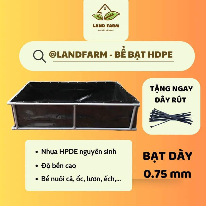Bể bạt nuôi cá Dày 0.75mm, Bạt HDPE siêu bền, Bạt nuôi cá, nuôi tôm, nuôi ốc, nuôi lươn