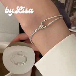  Vòng Tay Nam Nữ Unisex Màu Bạc Lắc Tay Couple Cặp Đôi Phong Cách Hàn Quốc by.Lisa 