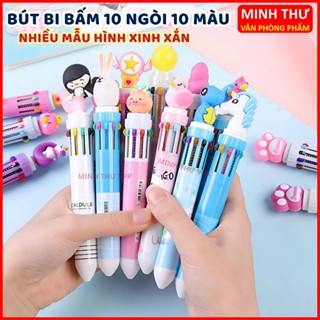 Bút Bi 10 Ngòi 10 màu Hình 3D Kiểu Dáng Xinh Xắn Đáng Yêu - Bút Bi Nhiều Ngòi Hình Thú dành cho học sinh , văn phòng