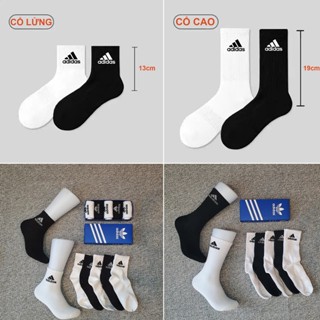 Tất ADIDAS cổ ngắn Cotton Xuất Dư dày dặn [Hộp 5 Đôi] Vớ Nam Nữ Thể thao Dệt kim Cao cấp QUÀ TẶNG - Kho sỉ tất