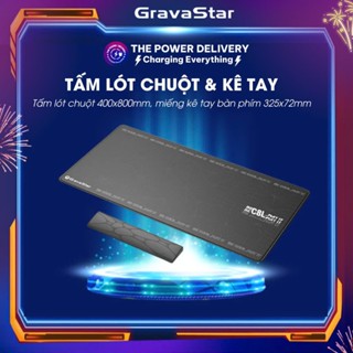 Tấm lót chuột Gravastar chống trơn trượt kích cỡ 40x80, miếng kê tay bàn phím  size 325x72mm