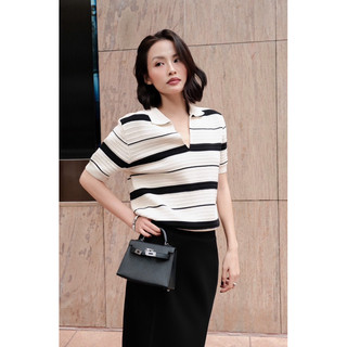 Áo dệt kim tay ngắn polo BASIC SOLAR TOP