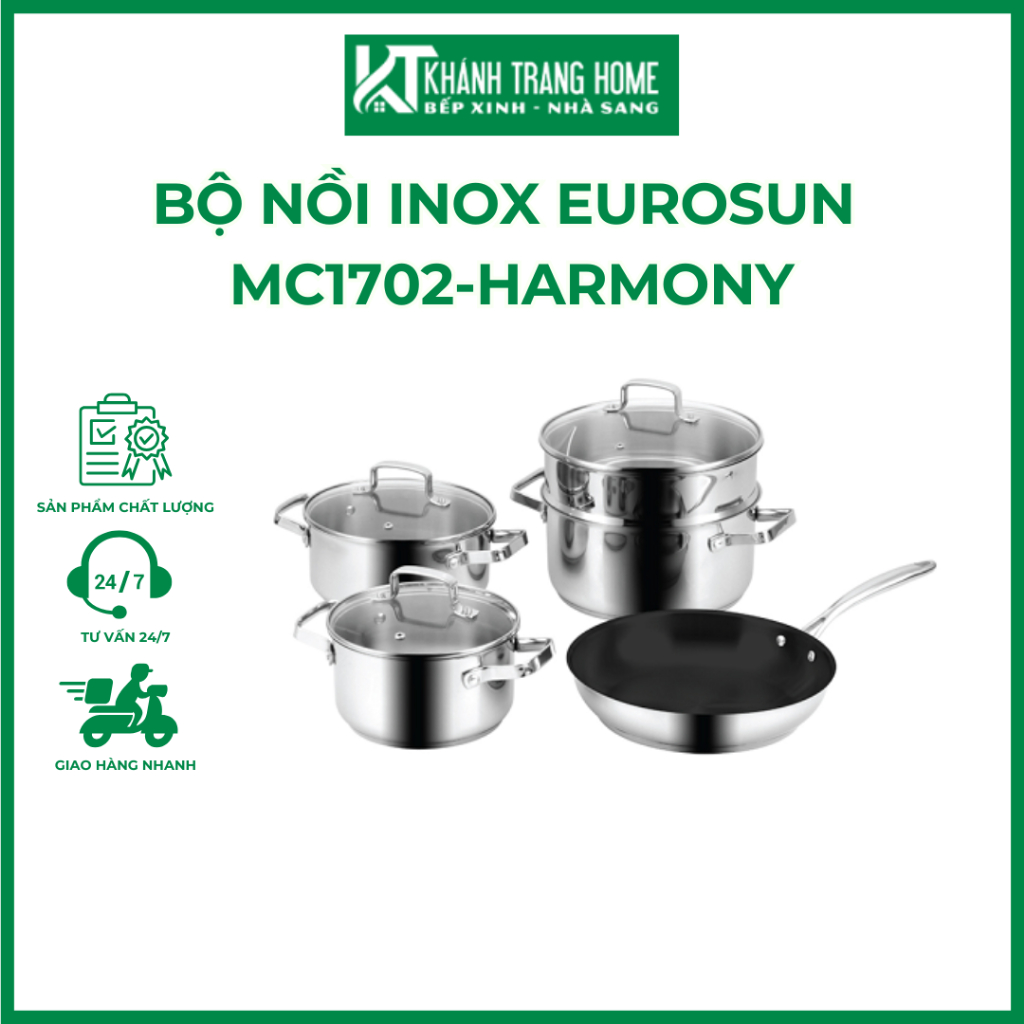 Bộ nồi inox EUROSUN MC1702 Harmony giá ưu đãi - Khánh Trang Home