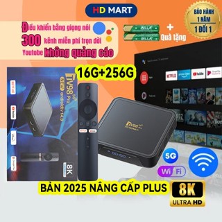 Android TV Box Tv98 Pro 8K Crack  ATV 14 Giọng Nói Tiếng Việt 300 Kênh + Youtube Miễn Phí Trọn Đời