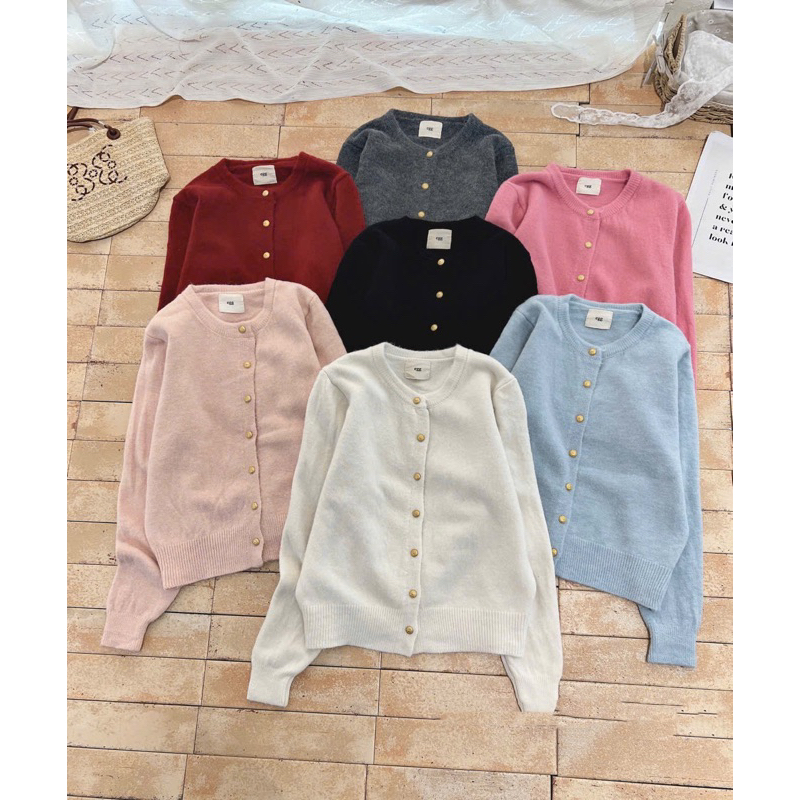 (Sẵn hàng QC L1 GIAO NGAY) Áo cardigan len xù mác EGG cúc đồng basic dày dặn tone màu pastel cho mùa đông - Dành cho nữ | BigBuy360 - bigbuy360.vn