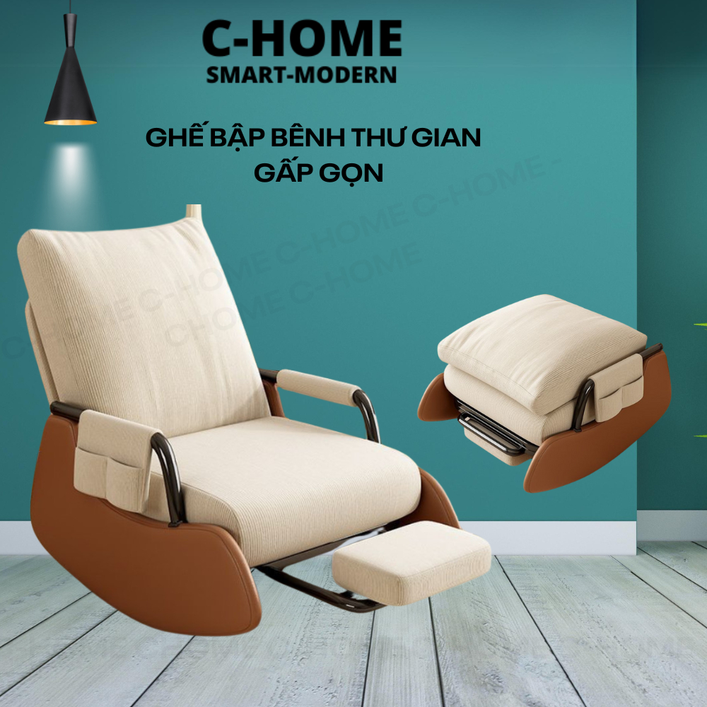 Ghế bập bênh thư giãn cao cấp, ghế đọc sách, sofa lười thư giãn,lắc lư,bập bênh , gập ngả nhiều chế 