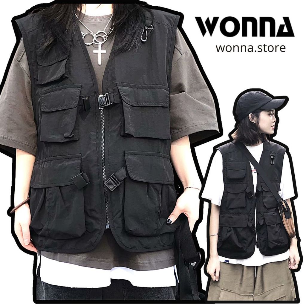 Áo gilê túi hộp TACTICAL GILE nam nữ đen ngầu cá tính Hàn bigsize đường phố darkswear menswear M20