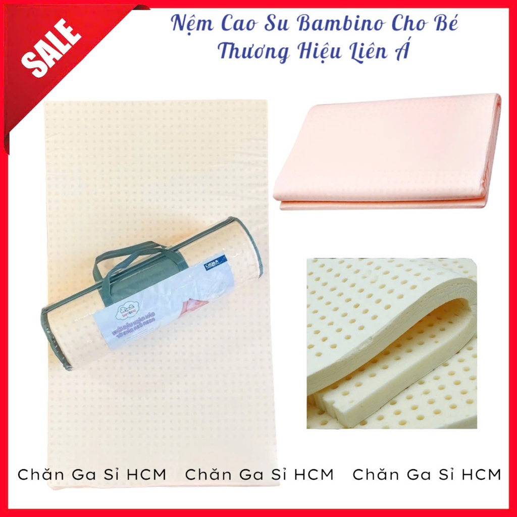 ⭐️CHÍNH HÃNG LIÊN Á⭐️ Nệm Em Bé Cao Su Liên Á Bambino 100% Cao Su Thiên Nhiên Nằm Êm Ái, Đàn Hồi