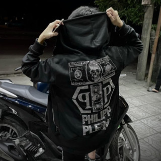 Áo Khoác nỉ Philipp Plein Kim Tuyến Chất Nỉ Dày Dặn Chuẩn Phong Cách Boy Phố