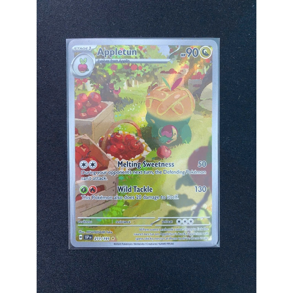 [Pykechu Shop] Thẻ bài Pokemon card Appletun - 211/191 - Illustration Rare - IR - Surging Spark - EN