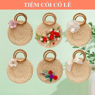  Túi lục bình dáng tròn quai xách phong cách vintage - Tiệm Cói Cô Lê 
