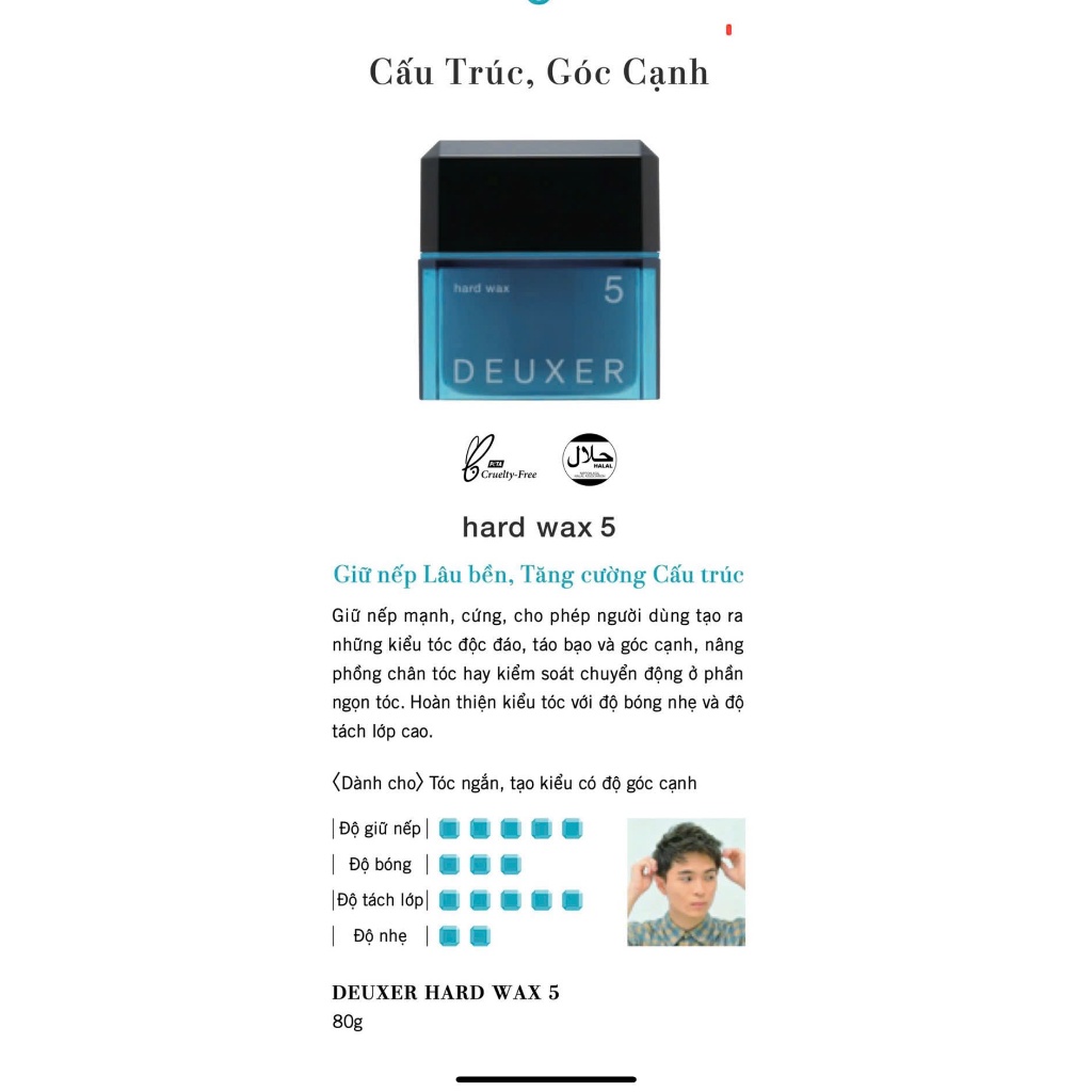Sáp tạo kiểu cứng Number Three 003 Deuxer Dry Paste Wax 5