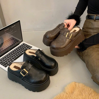 Giày sục lót lông hàng QC cao cấp đế cao 7cm siêu êm mã B-3  Nữ