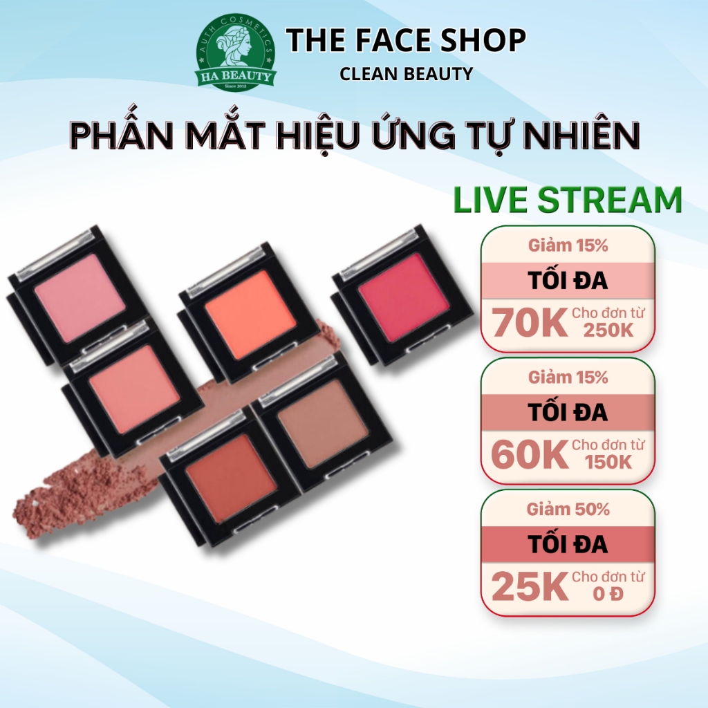 Phấn Màu Mắt Hiệu Ứng Tự Nhiên THE FACE SHOP fmgt Mono Cube Eyeshadow Hàn Quốc