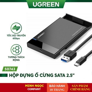 HDD Box Hộp đọc ổ cứng 2.5 inch SSD, HDD hỗ trợ 6TB, chuẩn SATA chính hãng Ugreen US221 vỏ nhựa ABS...