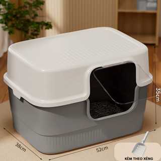Nhà vệ sinh mèo cửa kín cỡ lớn giá rẻ vào ra 2 chiều Petoka