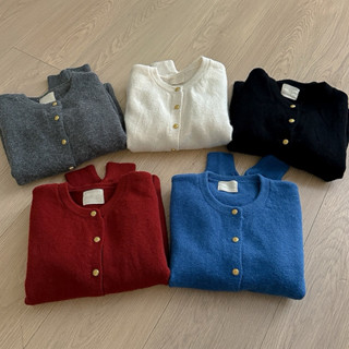  mie studio - SẴN SHIP Áo cardigan len EGG dài tay cổ tròn đơn giản form vừa người 