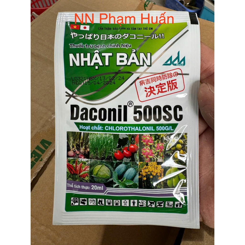 Thuốc trừ bệnh Daconil 500SC (gói 20ml) Trừ phấn trắng vàng lá đốm lá