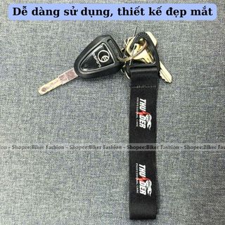Móc khóa dây vải xe máy ( đầu nhựa - dây satin)