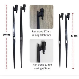 100 Cây cắm gắn béc tưới ren trong 17mm gắn ống 6ly - 8ly - 10ly