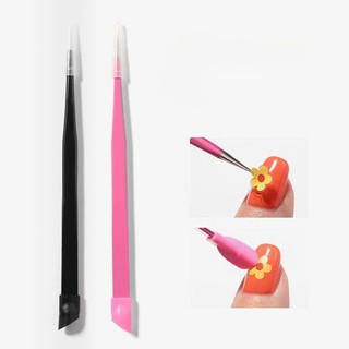Nhíp gắp đá nail GNDG đầu thẳng nhọn - Nhíp đa năng gắp charm, kẹp dán sticker có đầu silicon cố định