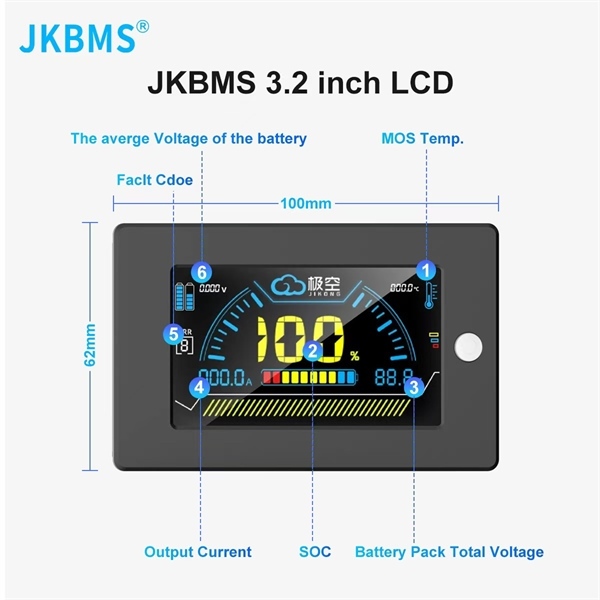 Màn hình hiển thị LCD TFT IKONG 4.3/ 3.2 inch cho chỉ báo nhiệt độ điện áp dòng điện SOC thông minh 