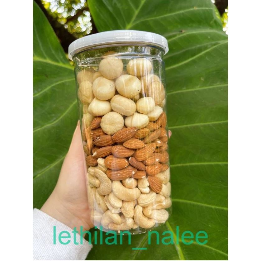 Granola mix 3 loại hạt dinh dưỡng( macca, điều, hạnh nhân) 1 hộp 500g Nalee Organic