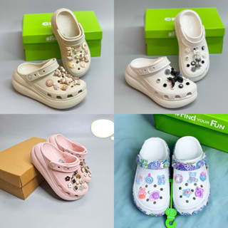 Dép Sục Cross Classic Crush Unisex Bánh Mỳ Đế Cao 7cm Cros Cho Nữ Người Lớn HannaKids Croc Band Chống Trơn Trượt Êm