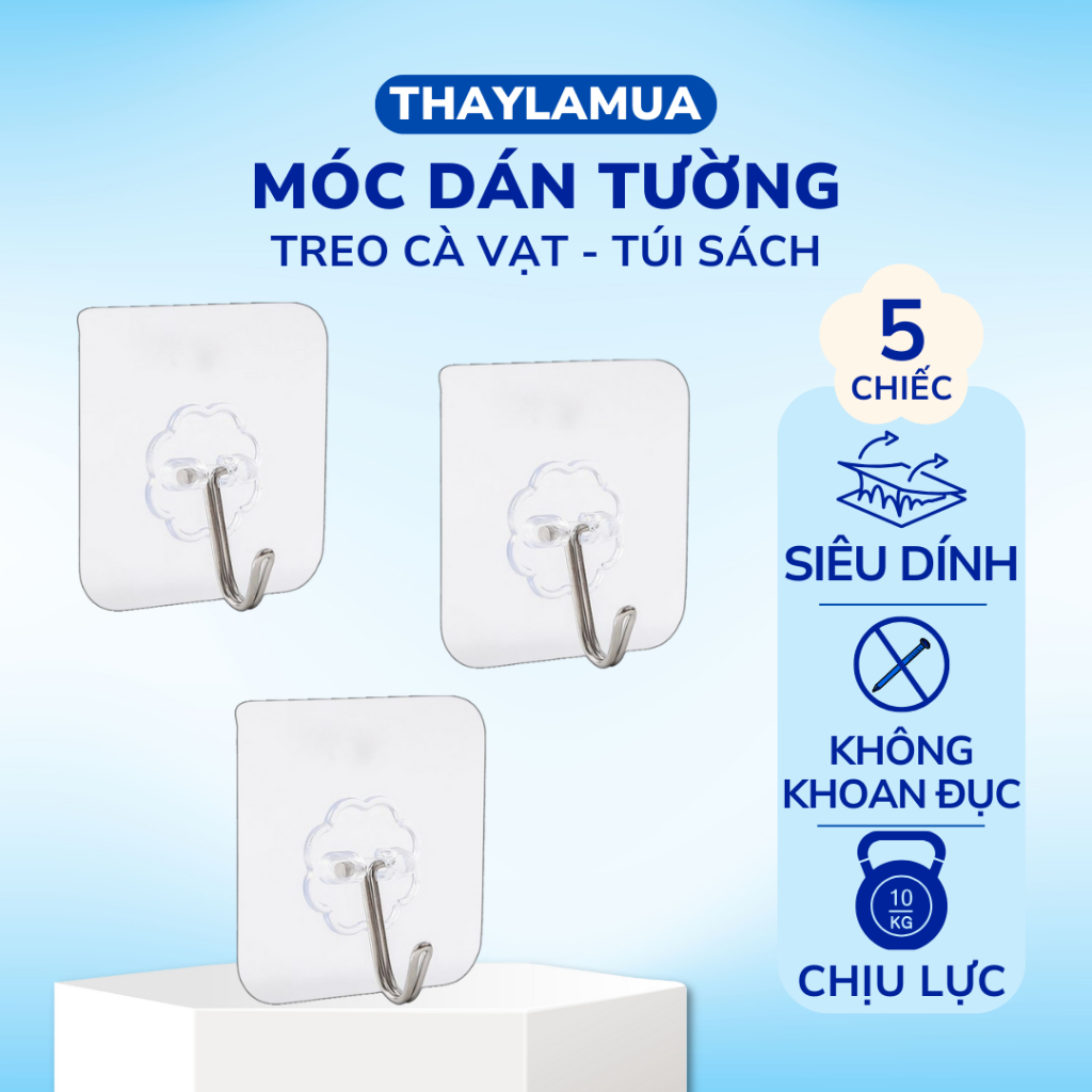 Combo 5 móc treo chịu lực siêu chắc chắn