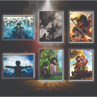 Tranh đèn led 3D đổi màu Attack on titan - Tranh đèn led 3D ANIME trang trí bàn làm việc, đèn ngủ