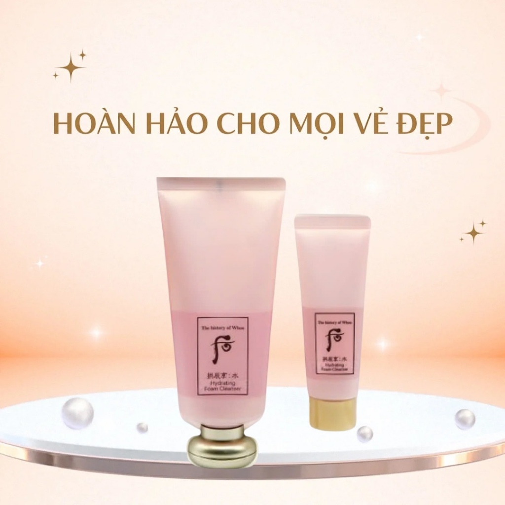 set sữa rửa mặt whoo hồng