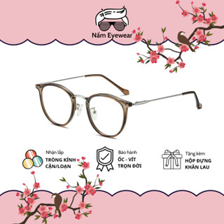 Kính mắt tròn - Kính đổi màu oval dáng nhỏ gọng cao cấp chuyên lắp cận Nấm Eyewear LY2260