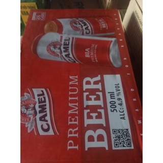 Thùng 24 lon 500ml bia Camel  Đỏ/Xanh Prenium/Lager 4.9/4.5%