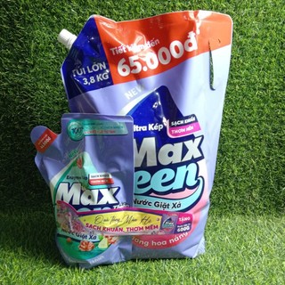 Nước giặt xả MaxKleen túi 3,8kg KHÔNG Kẹp KM