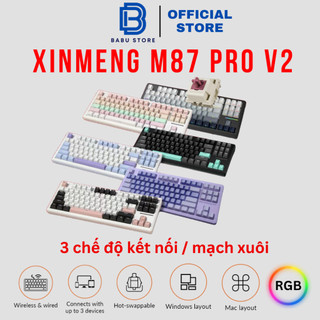 [HÀNG SẴN] Bàn phím cơ Xinmeng - M87 Pro V2 3 Mode | Black plum switch (Mạch xuôi/Hotswap/RGB)