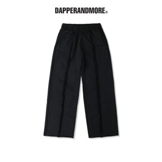  Quần Dài Nỉ Ống Rộng DAPPERANDMORE Wide-Leg Tracksuit Sweatpants Phối Line Rã May 450GSM - Black 
