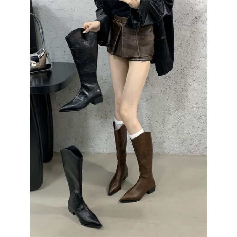 Boot da cao cổ,phong cách mới thu đông thon gọn và cao gót. Boot hiệp sĩ cao gót.