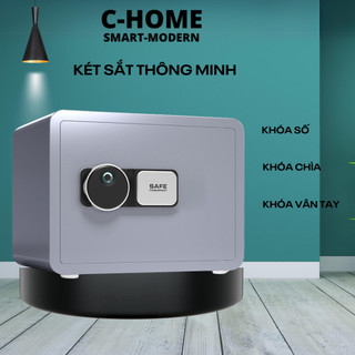  Két sắt mini để bàn két khóa số-vân tay tủ đựng tiền nhỏ có khóa điện tử hiện đại chống cháy an toàn bảo mật cao. 