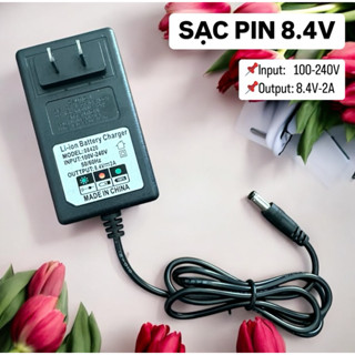 Sạc Pin 2S2A 8.4V - 2A jack 5.5mm dùng cho Pin Li-ion (Lithium-ion) , Có Đèn Báo Đầy Pin 【SẠC PIN 8.4V】