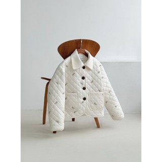 Áo Phao Chần Bông Quả Trám Áo Khoác Mùa Đông Ấm Áp Thêu Hoa Xinh MADELEN