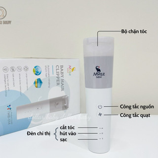 Tông đơ hớt tóc cho bé MOAZ BÉBÉ MB 014 cắt hút tóc - Máy cắt tóc thông minh Moaz Bebe MB014