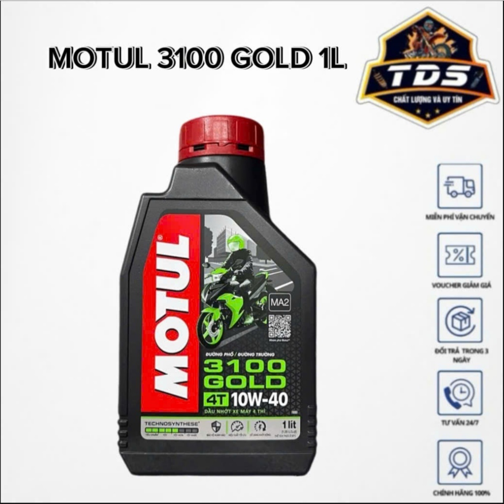 Nhớt Motul 3100 10W40 GOLD SM/SL , JASO MA2 , Xe Số dầu nhớt dầu