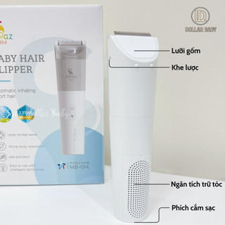 Tông đơ hớt tóc cho bé MOAZ BÉBÉ MB 014 cắt hút tóc - Máy cắt tóc thông minh Moaz Bebe MB014