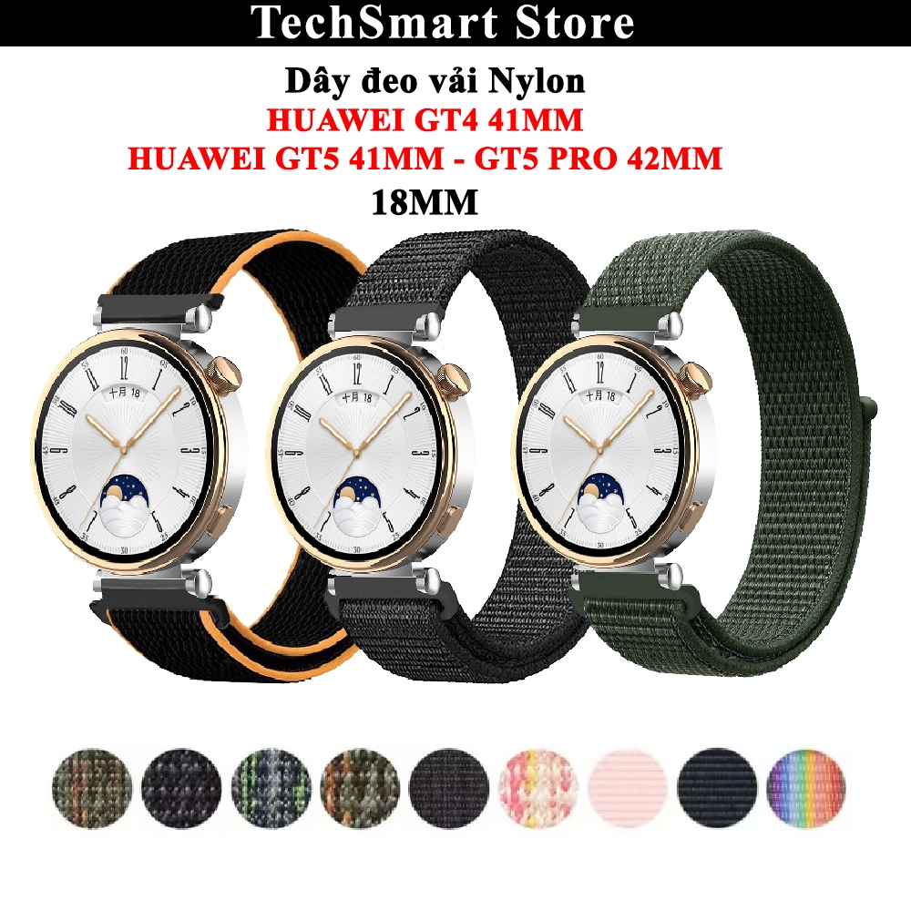 Dây đeo vải Nylon Huawei Watch GT4 41mm,GT5 41mm, GT5 Pro 42mm (18mm)