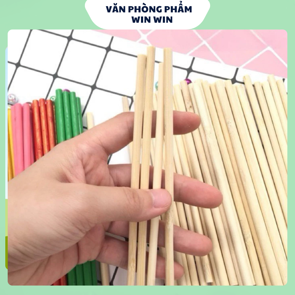 [COMBO 3] Que Gỗ 20cm đường kính 9mm làm HandMade