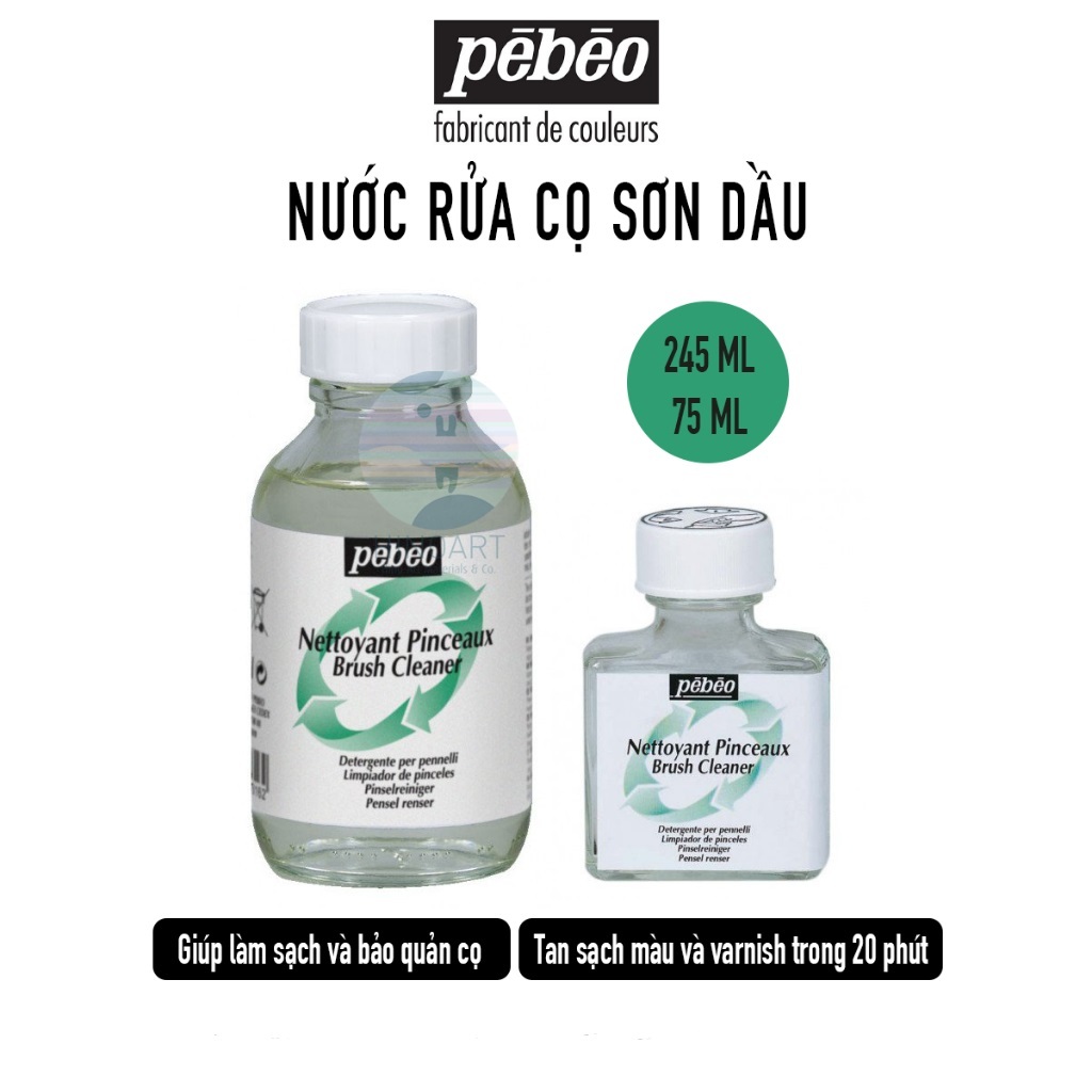 Dung dịch rửa cọ sơn dầu và acrylic PEBEO Brush Cleaner 245ml