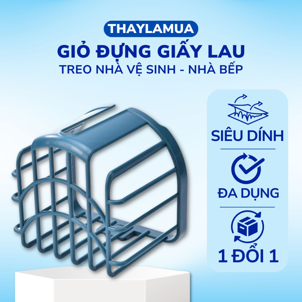 Giỏ đựng giấy vệ sinh dán tường nhà bếp, nhà tắm siêu dính, siêu bền bỉ (GDG04)