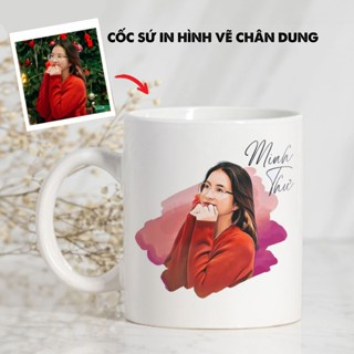 Cốc, ly sứ in hình theo yêu cầu, quà tặng sinh nhật cho người thân, bạn bè, in hình vẽ chân dung độc đáo