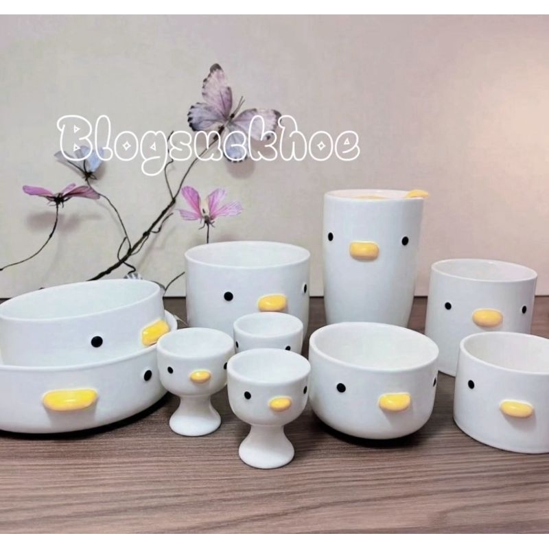[Order] Bộ Tô Cốc Đĩa Bát Hình Con Vịt Đễ Thương