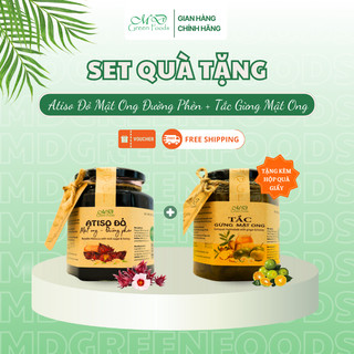 [HOẢ TỐC] [GIFTSET] Atiso Đỏ Mật Ong Đường Phèn - Tắc Gừng Mật Ong MD Green Foods Kèm Hộp Giấy